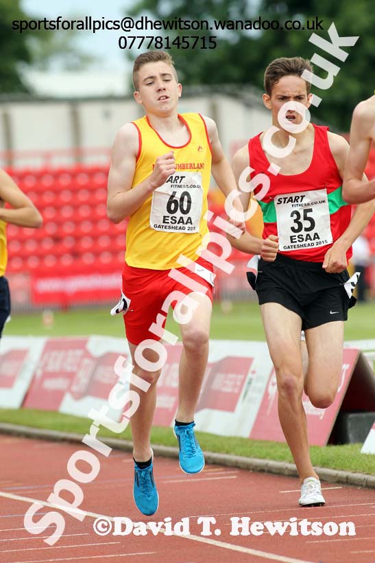 Inter boys 1500 metres, 2015 English Schools, Gateshead. Photo: David T. Hewitson/Sports for All Pics